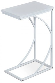 Modern Dohányzóasztal / Matt Fehér Színben. Méret: 27x41x63 cm. Laminált MDF, Matt Fehér Fém Láb 84056-14