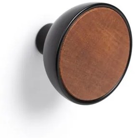 Fogas  Viefe BOL gomb, fém + fa, matt fekete + mahagóni EI