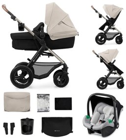 Kinderkraft KINDERKRAFT - Kombinált babakocsi 3in1 MOOV 2 AIR Moonlight szürke + autósülés AG0886