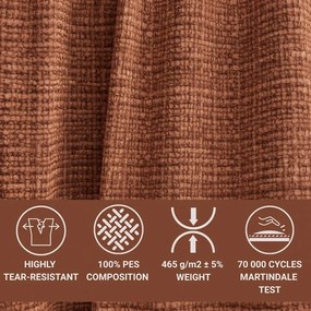 Rézszínű zsenília sarokkanapé (bal oldali-L alakú) Kirou – Maison de Rêve