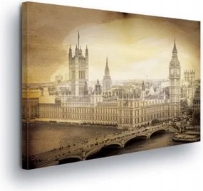 Vászonkép 100x75 London Westminster-palota Big Ben Temze építészet Anglia