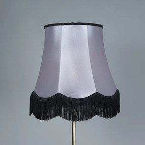 Állólámpa sárgarézzel, Granny búrával fekete-szürke 45 cm - Kaso