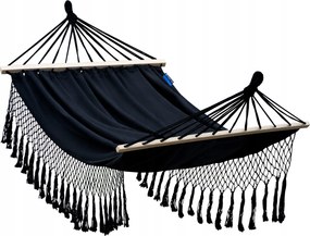 Boho kerti függőágy Santia rojtokkal, kétszemélyes, keresztlécekkel Potenza