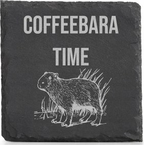 Kő alátét x4 gravírozott bögre Coffeebara Time Kapibara