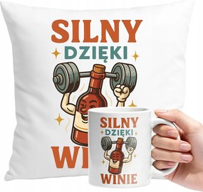 Bögre Párna Szett Erős Bor Személyre Szabott Ajándék Szöveg