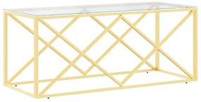 üveg és rozsdamentes acél dohányzóasztal 110x45x45 cm