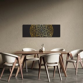 Az arany absztrakció képe (órával) (90x30 cm)