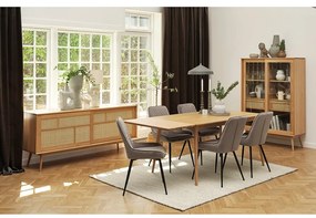 Natúr színű tálalószekrény tolóajtóval, tölgyfa dekorral 110x160 cm Barrali – Unique Furniture