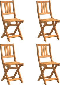 vidaXL Kerti Szék 4 pcs Olaj Természetes 40 x 42 x 85 cm Tömör Akácfa