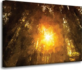 Vászonkép Erdő a nap tükrében Pasztell 70x50 cm Ajándéknak is tökéletes