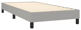 világosszürke szövet rugós és LED-es ágy matraccal 90x200 cm