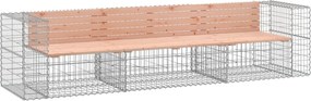 vidaXL tömör duglászfenyő gabion kerti pad 287x71x65,5 cm