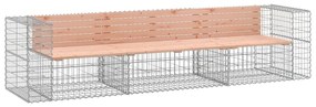 vidaXL tömör duglászfenyő gabion kerti pad 287x71x65,5 cm