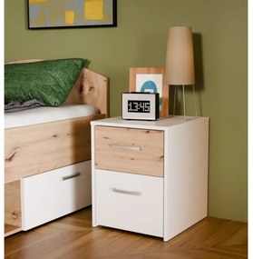 Éjjeliszekrény URO artisan tölgy/fehér