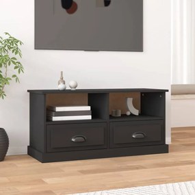Fekete szerelt fa TV-szekrény 93x35,5x45 cm