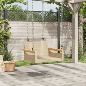 bézs polyrattan hintapad 63 x 62 x 40 cm