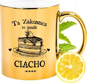 Arany csillogó bögre apácáknak ajándék fényképes nyomtatással