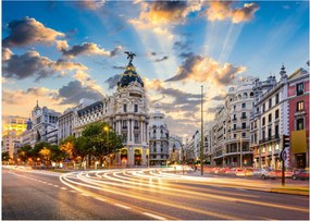 Kép - Calle Gran Vía, Madrid, Spanyolország (70x50 cm)
