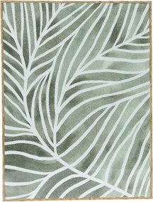 Vászon falikép zöld árnyalatokban barna Mdf kerettel 30x40cm