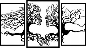 Áttört 3D kép Arcok a fákról 150x90 cm fekete fali dekoráció panelek