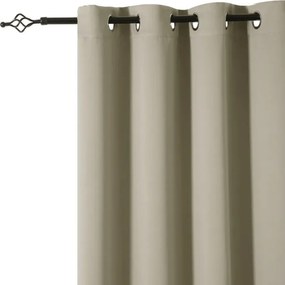 Függöny OXFORD 140x250 cm, világosbézs Felfüggesztés: Fém gyűrűk