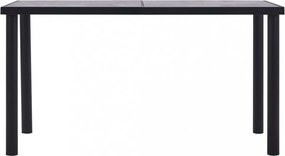 fekete és betonszürke MDF étkezőasztal 140 x 70 x 75 cm