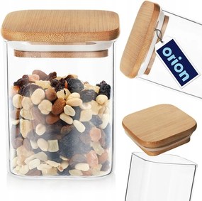 Üvegkonténer Bambusz konyhai légmentesen záródó ömlesztett élelmiszer 850 ml