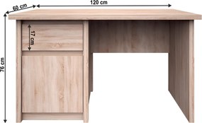 Pc asztal, DTD laminált, tölgy sonoma, NORTY