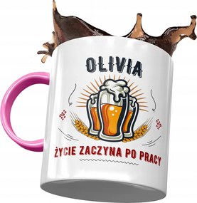 Rózsaszín Bögre Olivia Barátnő Feleség Ajándék Nyomtatott Fotóval