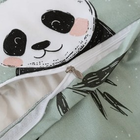 Mikroszálas ágynemű szett PANDA RELAX mentás + Párnahuzat 50 x 70 cm INGYENESEN