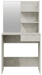 betonszürke színű fésülködőasztal-szett 74,5 x 40 x 141 cm