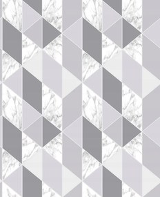 Modern Tapéta Szürke Háromszögek Rombuszok A Hálószobába
