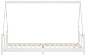 fehér tömör fenyőfa gyerekágykeret 80 x 200 cm