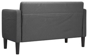 sötétszürke kordbársony szövet loveseat kanapé 109 cm