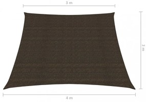 barna HDPE napvitorla 160 g/m² 3/4 x 3 m