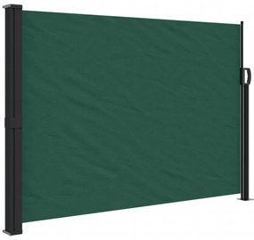 sötétzöld behúzható oldalsó napellenző 140 x 600 cm