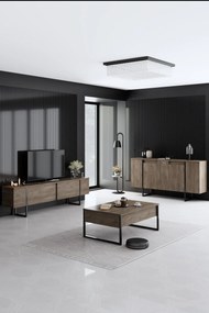 Konzolasztal Luxe - Walnut, Black