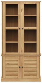 VIGO üvegvitrines tömör fenyőfa éjjeliszekrény 85x35x170 cm