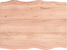 vidaXL világosbarna asztallap 80x60x(2-6) cm kezelt tömör élőszegélyes