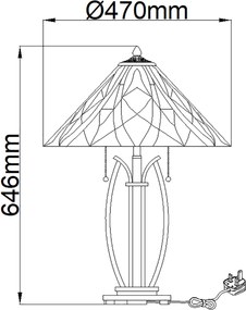 Elstead Lighting VICTORY &amp; HOLMES QZ-VICTORY-TL Asztali lámpa 2x60W/E27
