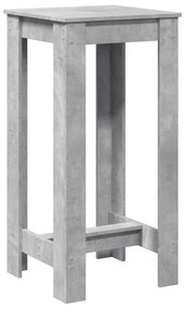 betonszürke szerelt fa bárasztal 51 x 50 x 103,5 cm