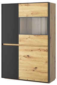 Vitrin Bobbie 3D1W (artisan tölgy + fekete). Akció -18%. 1052778