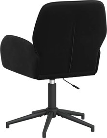 vidaXL forgatható íróasztali szék 54 x 55 x 90 cm Fekete Bársony