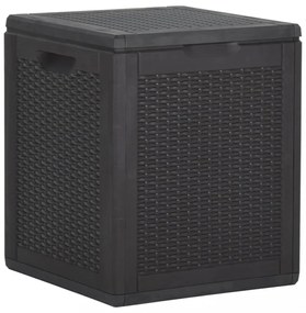 fekete PP rattan kerti tároló doboz 90 L