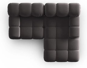 Sötétszürke bársony sarokkanapé (jobb oldali) Bellis – Micadoni Home