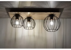 Csillár CYBER 3xE27/60W/230V fa/fekete