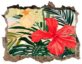 3d-s lyuk vizuális effektusok matrica Hawaii virágok nd-k-85640052