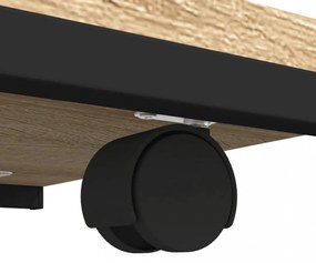 sonoma tölgy szerelt fa kisasztal kerekekkel 50 x 35 x 55,5 cm