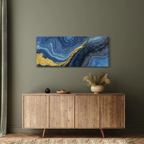 Kép - Kék-arany absztrakció (120x50 cm)