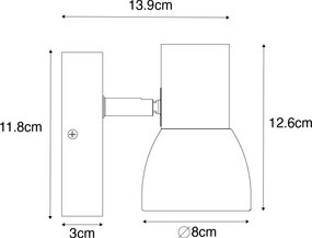 Rusztikus fali lámpa fa fehér állítható - Thorin